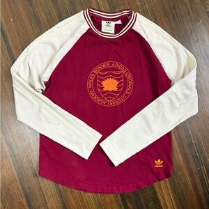 Adidas x Wales Bonner Burgundy and Cream Top